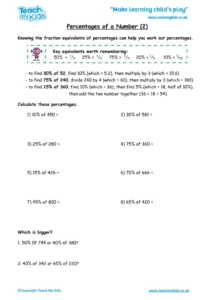Worksheets for kids - percentages-of-a-number-2