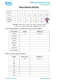 Worksheets for kids - roman_numerals_revision