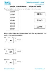 Worksheets for kids - rounding-decimal-numbers-whole-and-tenths