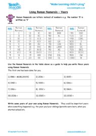 Worksheets for kids - using_roman_numerals_,_years
