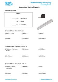 Worksheets for kids - converting-units-of-length